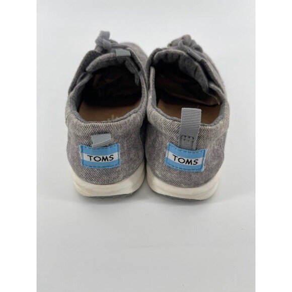 TOMS Womens classic lace up canvas shoes‎ grey texture knit sneakers size 7 - Picture 3 of 5